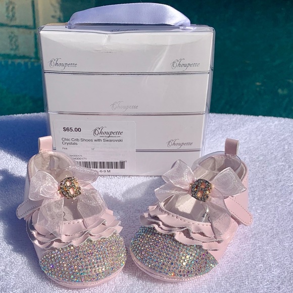 swarovski baby shoes